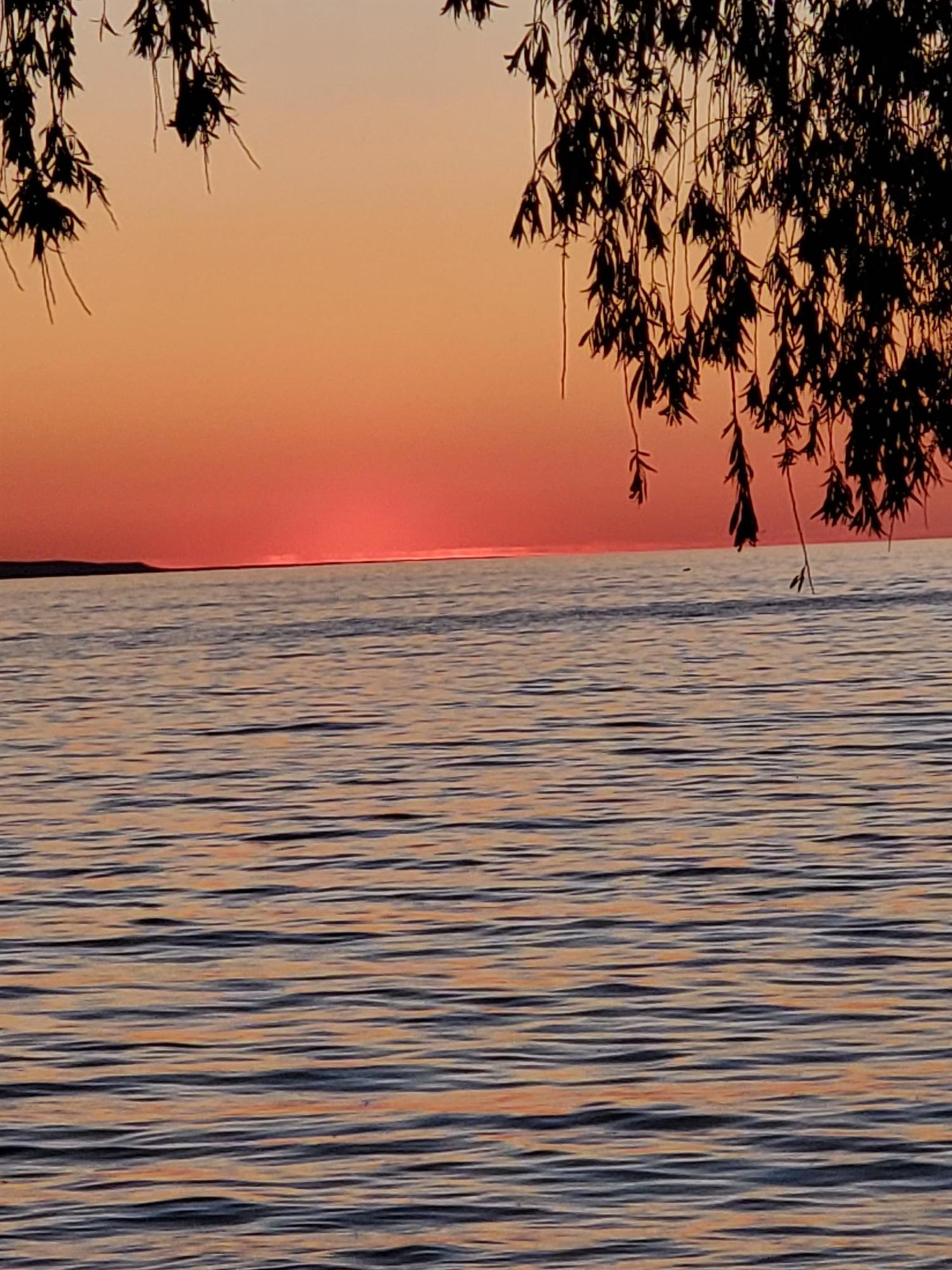 The last of the light over Georgian Bay from the shoreline